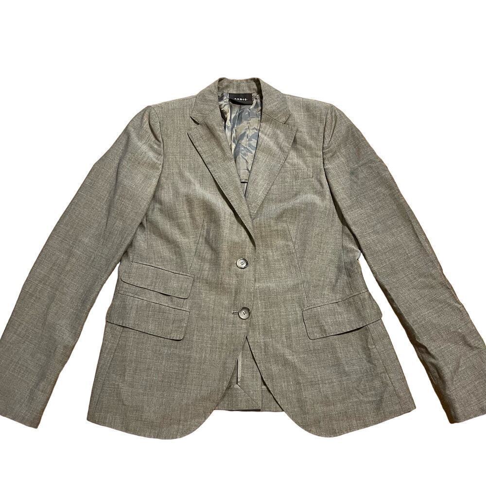 AKRIS Punto Gray 100% Wool Blazer Size 8 Office Career Lightweight Designer Chic